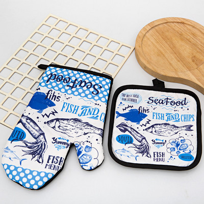 Pateicības dienas deserta druka Virtuve Cepeškrāsns Cimdu spilventiņš Mikroviļņu krāsns Pretkarstuma izolācijas paklājiņš BBQ Ēdiens Cepšanas rīki Piederumi Dekors