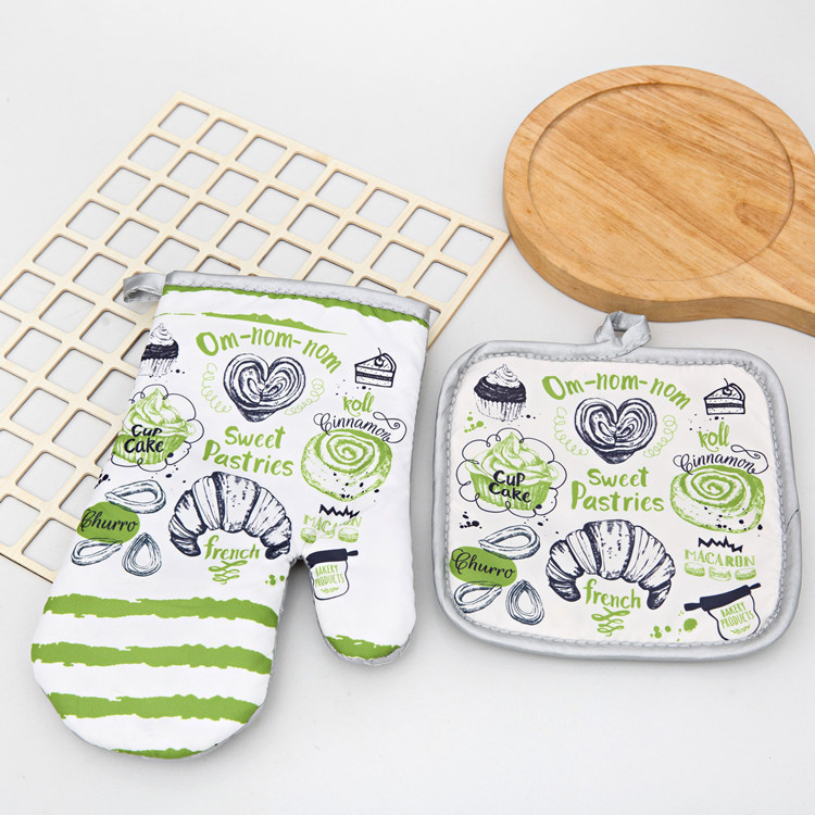 Pateicības dienas deserta druka Virtuve Cepeškrāsns Cimdu spilventiņš Mikroviļņu krāsns Pretkarstuma izolācijas paklājiņš BBQ Ēdiens Cepšanas rīki Piederumi Dekors