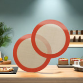 Nelipīga, apaļa silikona cepšanas paklāja panna konditorejas izstrādājumiem, karstumizturīgam kūku ieliktnim Macaron maizes cepšanai cepeškrāsns gaisa cepšanas ierīces piederumiem