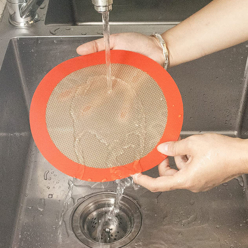 Nelipīga, apaļa silikona cepšanas paklāja panna konditorejas izstrādājumiem, karstumizturīgam kūku ieliktnim Macaron maizes cepšanai cepeškrāsns gaisa cepšanas ierīces piederumiem