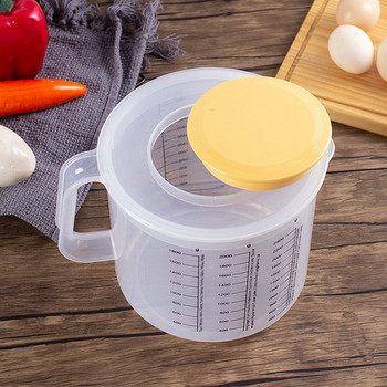 1 бр. 2,5 л мерителна чаша за печене с голям капацитет Везна Кухненска купа за смесване с капак Прозрачна пластмасова чаша за смесване за домашни инструменти