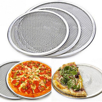 Алуминиева кръгла тава за печене на пица Направи си сам тава за печене на екран за пица Метална мрежа Незалепваща форма за фурна Домакински камъни за пица Съд за печене
