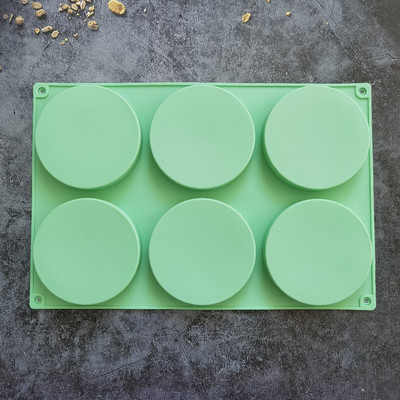 6 süvendiga suure kettaga silikoonvorm, mis sobib küpsetamiseks muffinipanni vaigualusel Burgeri šokolaadikoogi koogi kaunistuseks