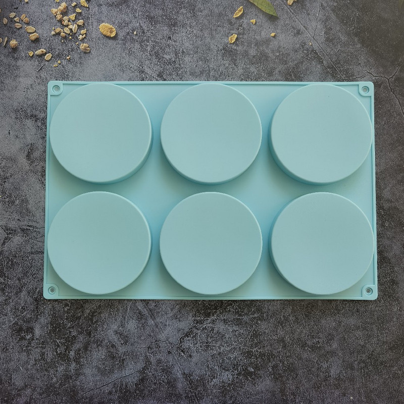 6 süvendiga suure kettaga silikoonvorm, mis sobib küpsetamiseks muffinipanni vaigualusel Burgeri šokolaadikoogi koogi kaunistuseks