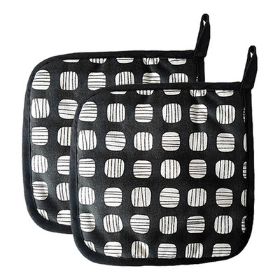 2db/készlet Mikrohullámú sütőkesztyű edényfogó Konyhai frottír szigetelőpárna kesztyűszőnyeg BBQ sütéshez forrázásgátló kesztyű