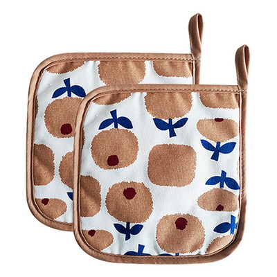2db/készlet Mikrohullámú sütőkesztyű edényfogó Konyhai frottír szigetelőpárna kesztyűszőnyeg BBQ sütéshez forrázásgátló kesztyű