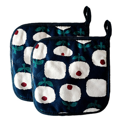 2db/készlet Mikrohullámú sütőkesztyű edényfogó Konyhai frottír szigetelőpárna kesztyűszőnyeg BBQ sütéshez forrázásgátló kesztyű