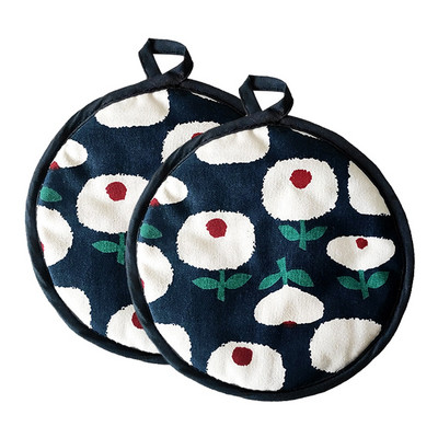 2db/készlet Mikrohullámú sütőkesztyű edényfogó Konyhai frottír szigetelőpárna kesztyűszőnyeg BBQ sütéshez forrázásgátló kesztyű