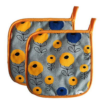 2db/készlet Mikrohullámú sütőkesztyű edényfogó Konyhai frottír szigetelőpárna kesztyűszőnyeg BBQ sütéshez forrázásgátló kesztyű