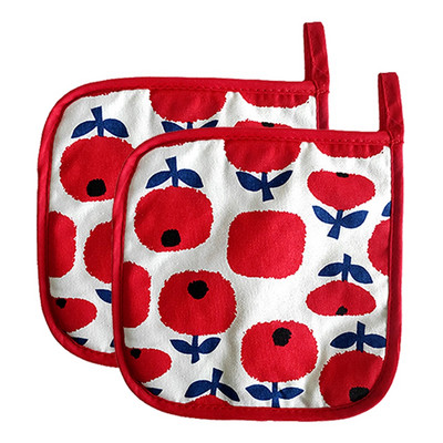 2db/készlet Mikrohullámú sütőkesztyű edényfogó Konyhai frottír szigetelőpárna kesztyűszőnyeg BBQ sütéshez forrázásgátló kesztyű