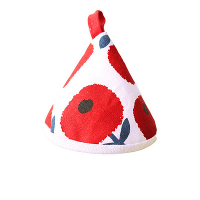 Auduma kokvilna stepēta pretpiedeguma siltumizolācija katla cepures vāks trīsstūris katla cepure kastrolis dzelzs katla poda rokturis