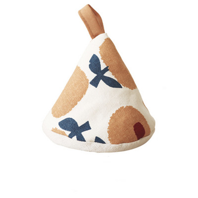 Auduma kokvilna stepēta pretpiedeguma siltumizolācija katla cepures vāks trīsstūris katla cepure kastrolis dzelzs katla poda rokturis