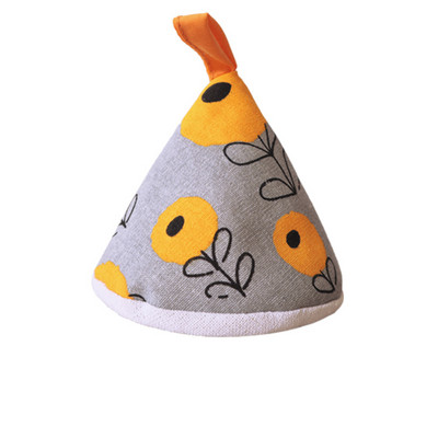 Auduma kokvilna stepēta pretpiedeguma siltumizolācija katla cepures vāks trīsstūris katla cepure kastrolis dzelzs katla poda rokturis