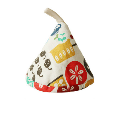 Auduma kokvilna stepēta pretpiedeguma siltumizolācija katla cepures vāks trīsstūris katla cepure kastrolis dzelzs katla poda rokturis