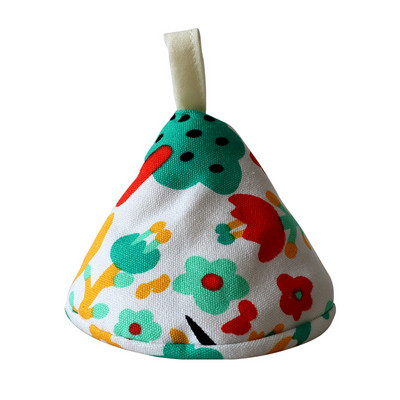 Auduma kokvilna stepēta pretpiedeguma siltumizolācija katla cepures vāks trīsstūris katla cepure kastrolis dzelzs katla poda rokturis