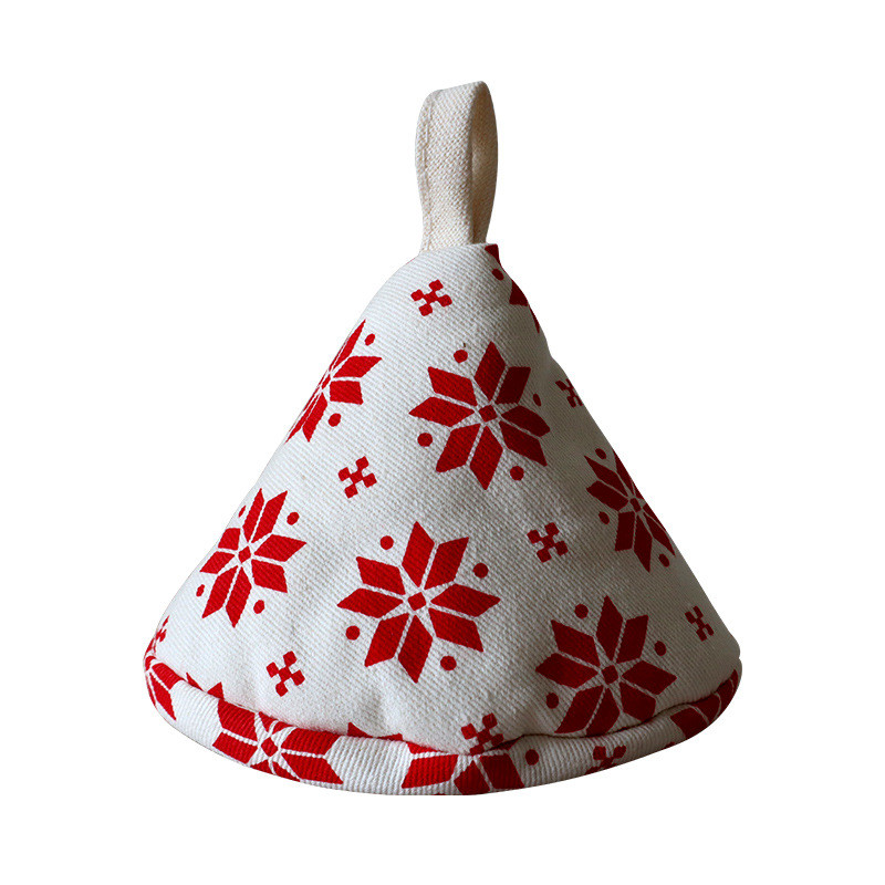 Auduma kokvilna stepēta pretpiedeguma siltumizolācija katla cepures vāks trīsstūris katla cepure kastrolis dzelzs katla poda rokturis