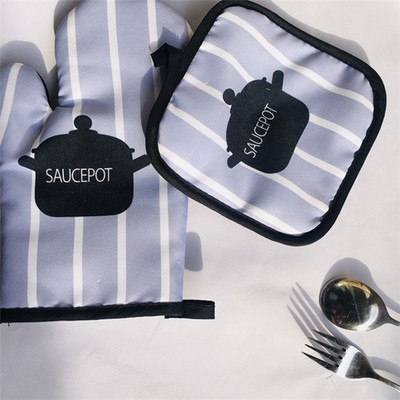 Virtuve Creative Kokvilnas mikroviļņu krāsns cimds mājsaimniecības gatavošanas izolācijas paliktņi pretpiedeguma cimdi cepšanai, karstumizturīgs katlu paliktnis