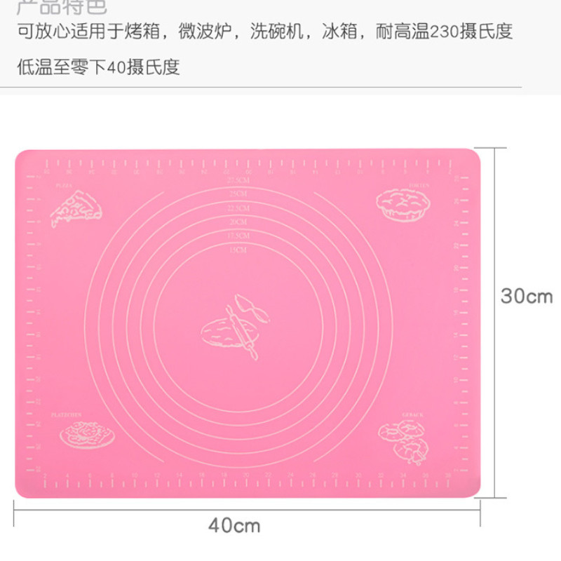 Szilikon tésztadagasztó szőnyeg hőálló szőnyeg alátét, magas hőmérsékletnek ellenálló, csúszásmentes szilikon szőnyeg sütőkiegészítők
