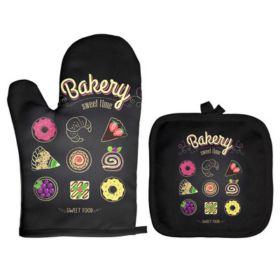 Jauns maizes kūku raksts virtuves cepeškrāsns dūraiņi mājsaimniecības mikroviļņu krāsns cimds podu turētājs paklājiņš cepšanai piederumi, poliestera gatavošanas rīki