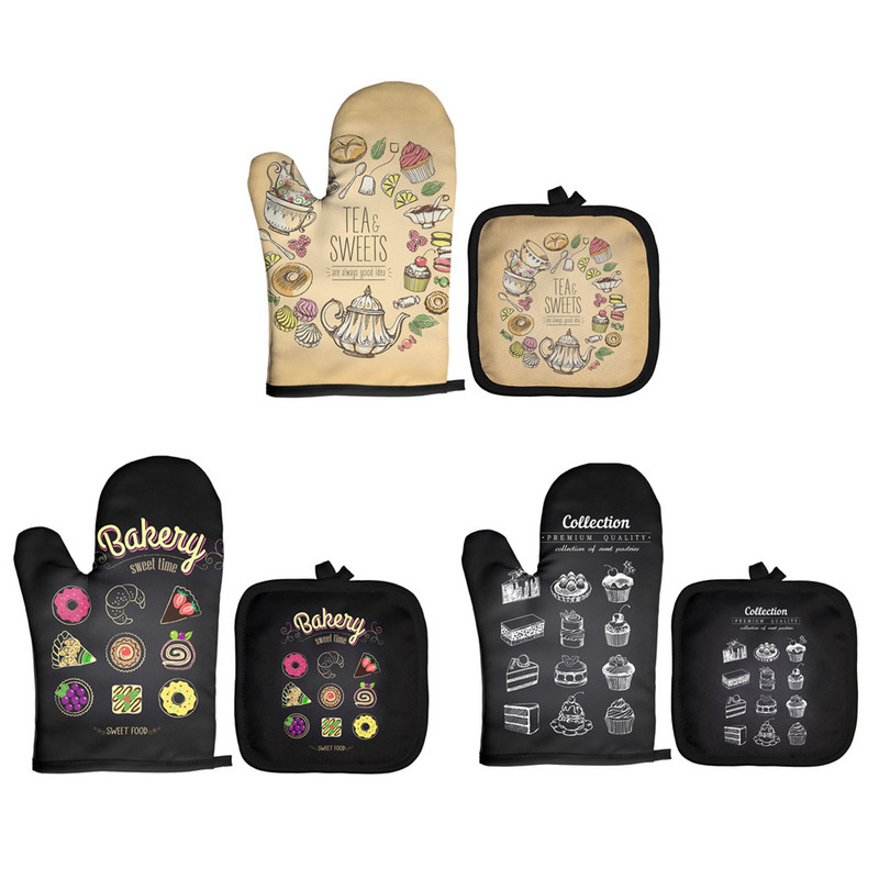 Jauns maizes kūku raksts virtuves cepeškrāsns dūraiņi mājsaimniecības mikroviļņu krāsns cimds podu turētājs paklājiņš cepšanai piederumi, poliestera gatavošanas rīki