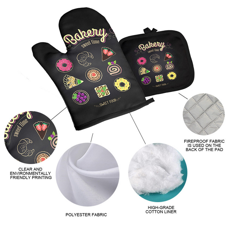 Jauns maizes kūku raksts virtuves cepeškrāsns dūraiņi mājsaimniecības mikroviļņu krāsns cimds podu turētājs paklājiņš cepšanai piederumi, poliestera gatavošanas rīki