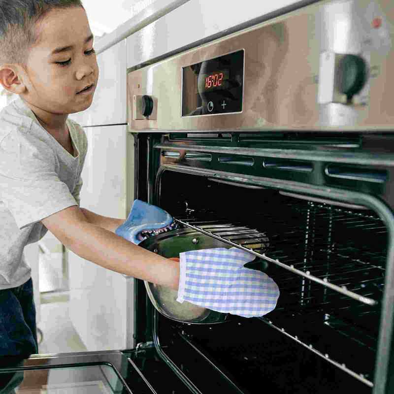 Kesztyű Sütő kesztyű Gyerek Konyha Mikrohullámú Sütés Főzés Meleg ujjak Gyerekek Ellenálló kesztyű Grillező kesztyű Anti Pot Gyermek Gyerek