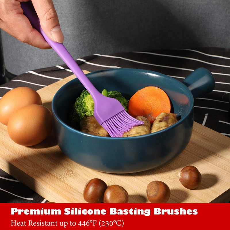 Maisto klasės silikoninės mentelės virtuvės reikmenų rinkinys, skirtas kepimui, karščiui atsparūs guminiai virtuvės reikmenys