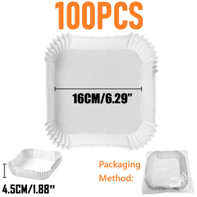 Grils Manga Air Fryer Grila papīrs Papīra oderējums Cepšanas piederumi Vienreizējās lietošanas eļļas necaurlaidīgas veidnes cepšanai Gaisa papīram Ninja Fryer