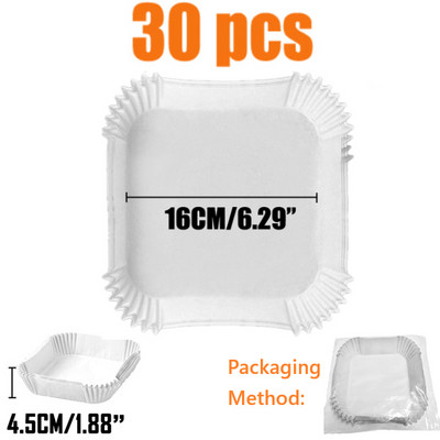 Grils Manga Air Fryer Grila papīrs Papīra oderējums Cepšanas piederumi Vienreizējās lietošanas eļļas necaurlaidīgas veidnes cepšanai Gaisa papīram Ninja Fryer