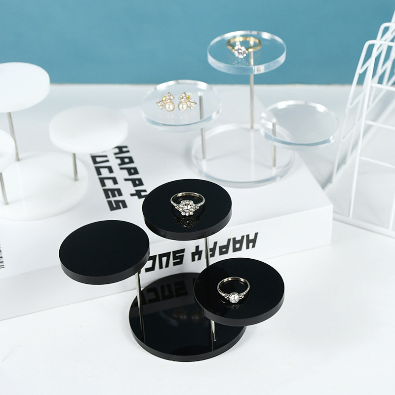 Daudzslāņu akrila gredzenu displeja statīvs auskaru rotaslietu turētājs kūku desertu plaukts kāzu kūku statīvs bērnu dušas dekorēšana