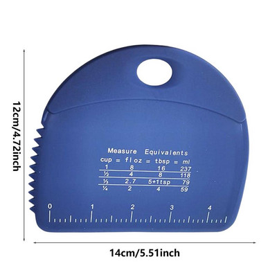 Tešlos grandiklis tešlai kepti Picos pjaustyklė Tešlos pjaustyklės peiliukai Virtuvės prietaisai Silikoninis tešlos pjaustytuvas su matavimo svarstykle