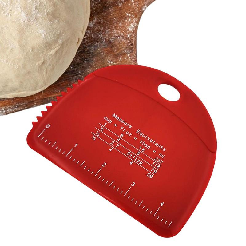 Tešlos grandiklis tešlai kepti Picos pjaustyklė Tešlos pjaustyklės peiliukai Virtuvės prietaisai Silikoninis tešlos pjaustytuvas su matavimo svarstykle