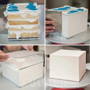 5/10/15/20/25 см квадратен акрилен диск за торта DIY Art Blank Board Стойка за табла за инструменти за торта Инструмент за декорация на торта Аксесоари за печене
