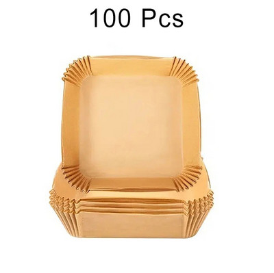 Liela gaisa cepšanas ierīces vienreizējās lietošanas papīra ieliktnis 23/20/16 cm nelipīgs Airfryer pergamenta speciālais cepšanas papīrs XXL 3–10 QT gatavošanas grozam