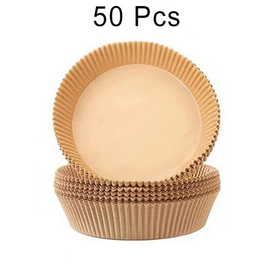 Liela gaisa cepšanas ierīces vienreizējās lietošanas papīra ieliktnis 23/20/16 cm nelipīgs Airfryer pergamenta speciālais cepšanas papīrs XXL 3–10 QT gatavošanas grozam