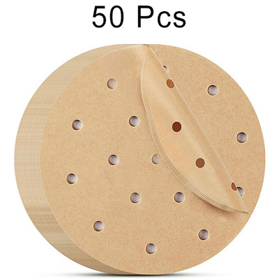 Liela gaisa cepšanas ierīces vienreizējās lietošanas papīra ieliktnis 23/20/16 cm nelipīgs Airfryer pergamenta speciālais cepšanas papīrs XXL 3–10 QT gatavošanas grozam