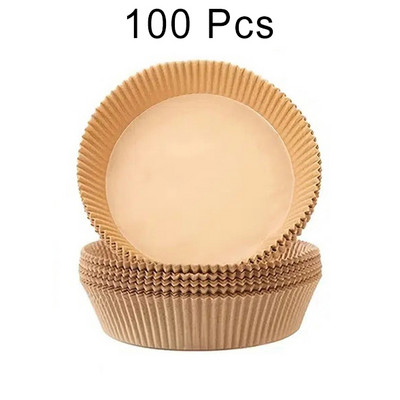 Liela gaisa cepšanas ierīces vienreizējās lietošanas papīra ieliktnis 23/20/16 cm nelipīgs Airfryer pergamenta speciālais cepšanas papīrs XXL 3–10 QT gatavošanas grozam