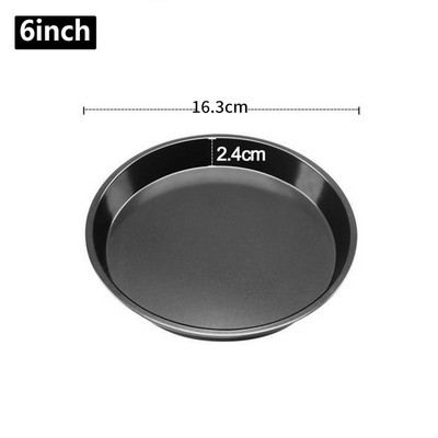 6/7/8 collu nepiedegošas picas cepeškrāsns pannas, biezas, apaļas, kraukšķīgākas cepešpannas, oglekļa tērauda cepšanas panna dziļā traukā Airfryer cepšanas rīkam