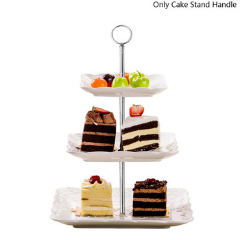 Στρογγυλή λαβή 3 επιπέδων για τούρτες DIY Hardware από ανοξείδωτο ατσάλι Εύκολη τοποθέτηση Δίσκος σερβιρίσματος για κέικ φρούτων Πιάτο σερβιρίσματος Επιδόρπιο πάρτι γάμου