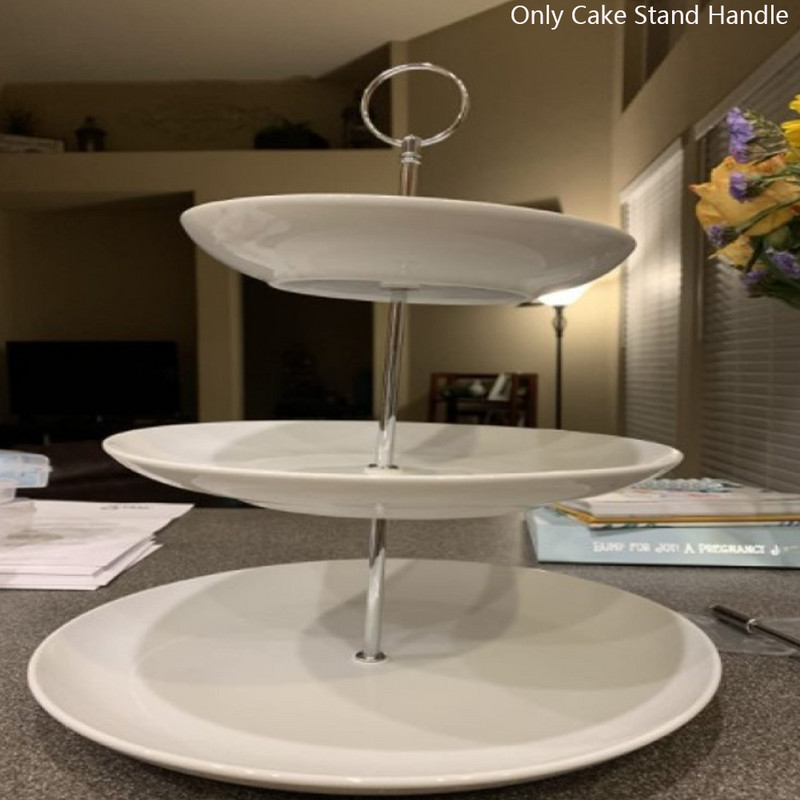 3 szintes kerek tortaállvány fogantyúja barkácsolás hardver rozsdamentes acél Könnyen szerelhető gyümölcstortatálca tálaló desszert esküvői buli