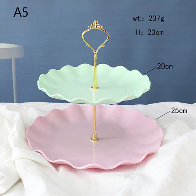 2 pakāpju noņemams kūku statīvs Eiropas stila konditorejas izstrādājumu kūciņu augļu šķīvju deserta turētājs Bērnu dušas kāzu ballītes mājas dekors
