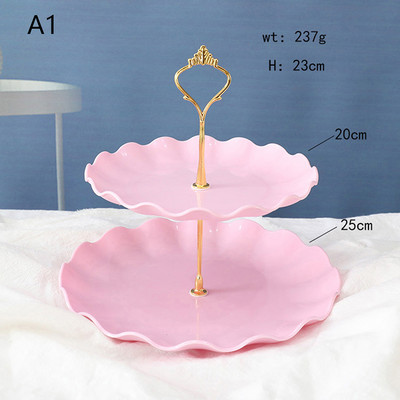 2 pakāpju noņemams kūku statīvs Eiropas stila konditorejas izstrādājumu kūciņu augļu šķīvju deserta turētājs Bērnu dušas kāzu ballītes mājas dekors