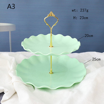 2 pakāpju noņemams kūku statīvs Eiropas stila konditorejas izstrādājumu kūciņu augļu šķīvju deserta turētājs Bērnu dušas kāzu ballītes mājas dekors