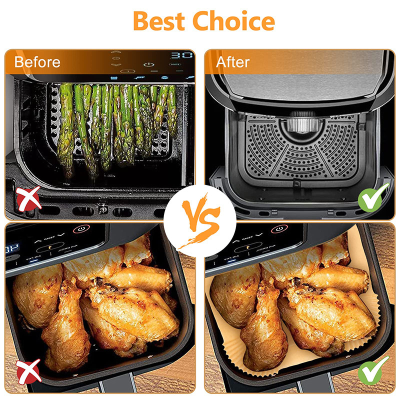 Papīrs Gaiss Vienreizlietojamie piederumi Fryer Foodi Ninja Eļļas necaurlaidīgs ieliktnis cepšanai Airfryer Taisnstūris Paklājam Ūdensizturīgs Cepšanai Nepiedegošs