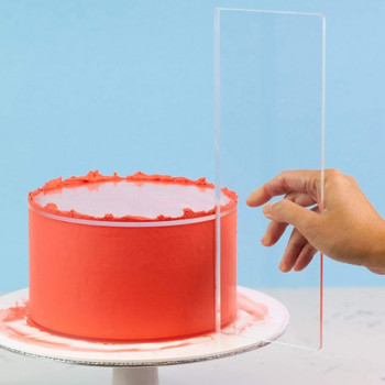 Прозрачна стъргалка за крем за торта Скрепер за правене на торти Правоъгълен акрилен инструмент за печене на торта Инструменти за декориране на торти Кухненски инструменти