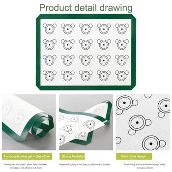 Незалепваща силиконова подложка за макарони Топлоустойчива подложка за печене Подложка за лист за фурна Подложка за разточване на тесто от стъклени влакна Аксесоари за бисквитки