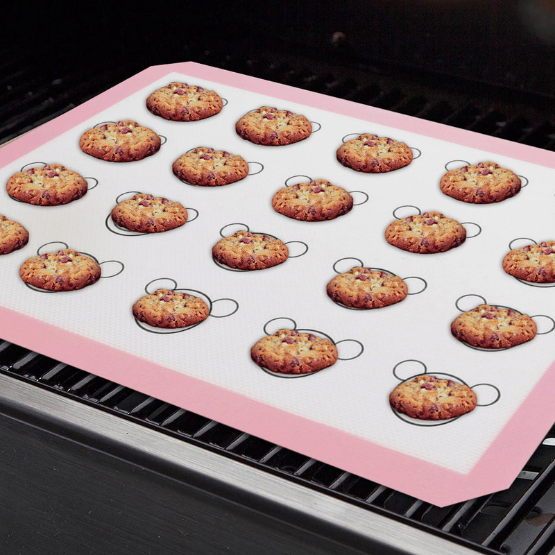 Nelipīgs silikona Macaron spilventiņš karstumizturīgs cepšanas paklājiņš cepeškrāsns loksnes oderējums stikla šķiedras velmēšanai mīklas paklājiņš cepumu konditorejas izstrādājumi