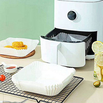 Taisnstūra vienreizējās lietošanas Airfryer cepamā papīra ieliktnis Ūdensnecaurlaidīgs, eļļas necaurlaidīgs, nepiedegošs cepšanas paklājs Ninja Foodi gaisa frier piederumiem