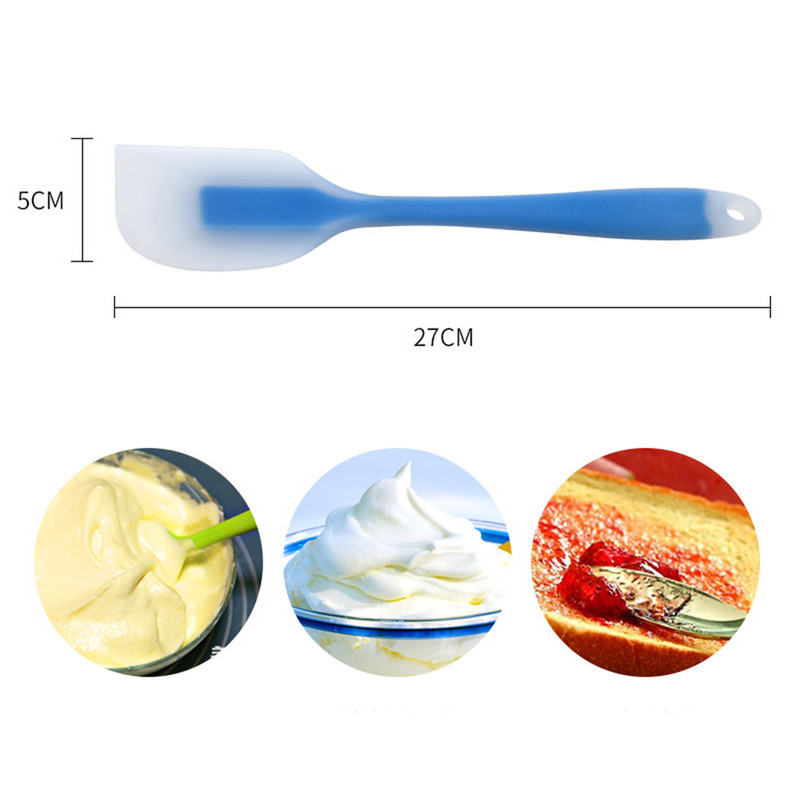 27 cm daļēji caurspīdīga silikona lāpstiņa cepamā krējuma sviesta kūka lāpstiņa maisīšanas mīklas skrāpji virtuves piederumi gatavošanas rīki