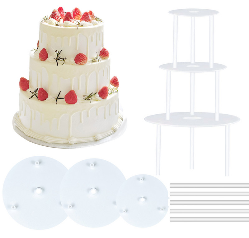 6/8/10 collu daudzslāņu kūku statīvs deserta atbalsta rāmis apaļš starplikas pāļu kronšteins DIY kūku atbalsta dēlis virtuves cepšanas rīki